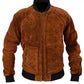 Aloha Premiere Bradley Bomber Suede Cooper Brown Leather Jacket - Leather Loom