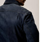 Men's Blue Suede Leather Jacket Shirt Jeans Style - Leather Loom