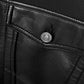 Women's Black Smooth Simple Button Closure Leather Blend Shirt - Leather Loom