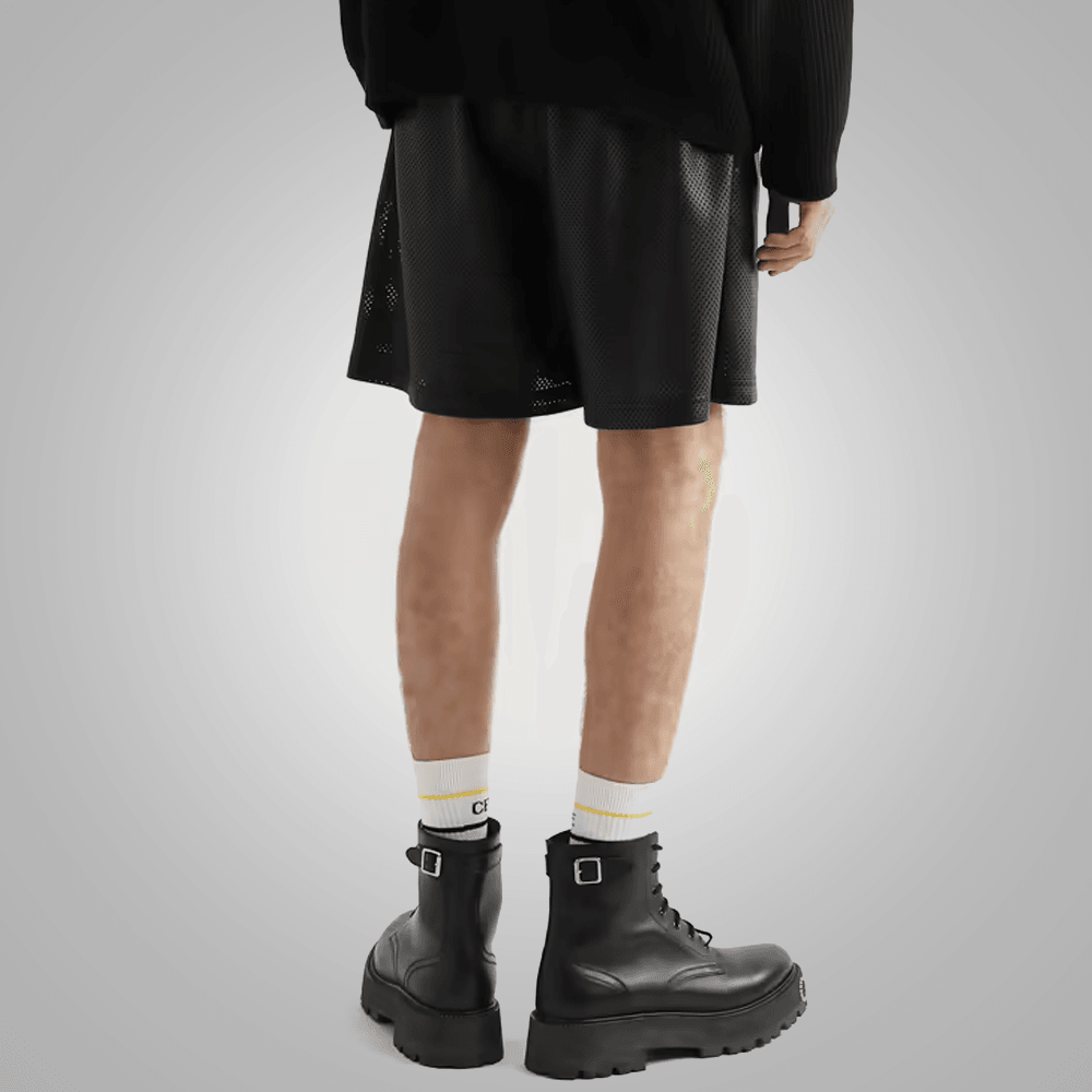 New Black Mens Leather Shorts - Leather Loom