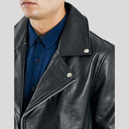 Barden Black Motorcycle Leather Jacket - Leather Loom