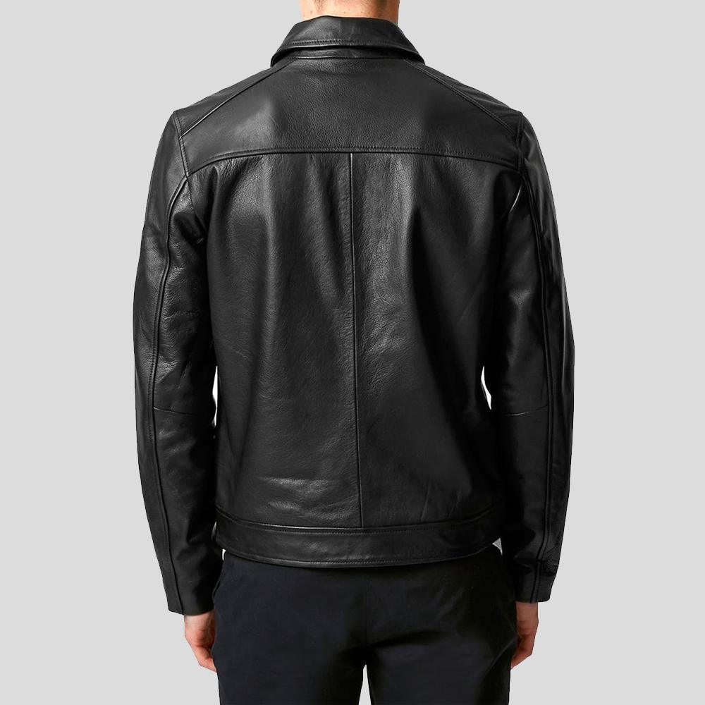 Benn Black Motorcycle Leather Jacket - Leather Loom