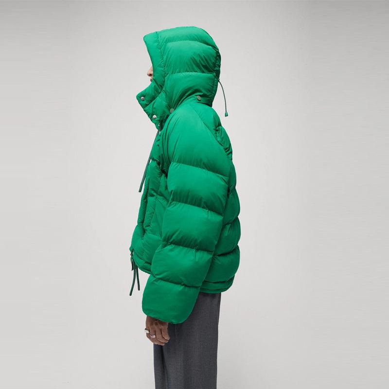 Womens Simple Green Puffer Jacket - Leather Loom