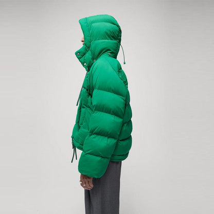 Womens Simple Green Puffer Jacket - Leather Loom