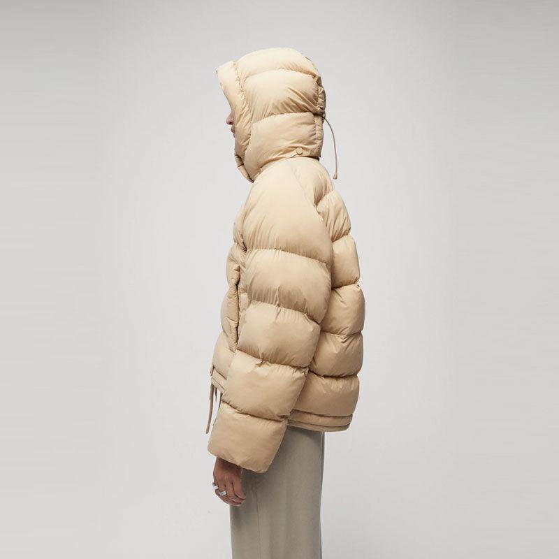 Womens Simple Sand Puffer Jacket - Leather Loom