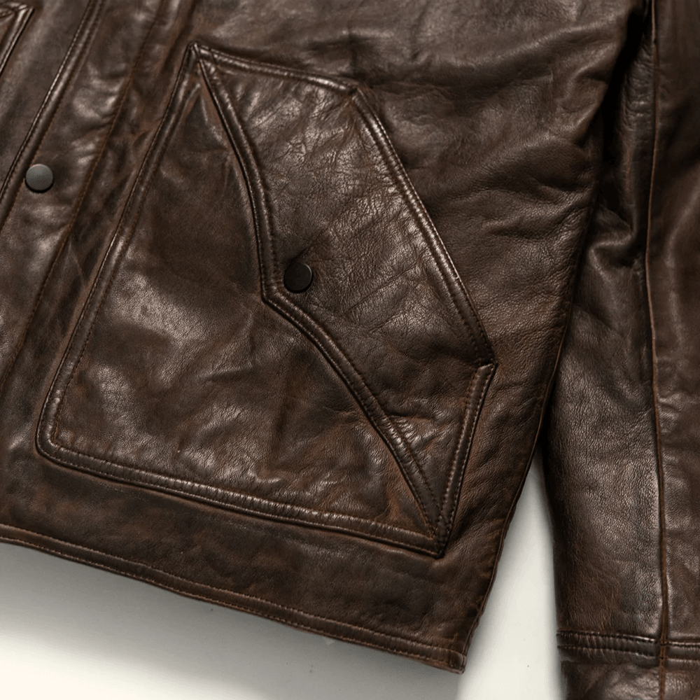 Mens Chocolate Brown Western Suede Leather Bomber Jacket - Leather Loom