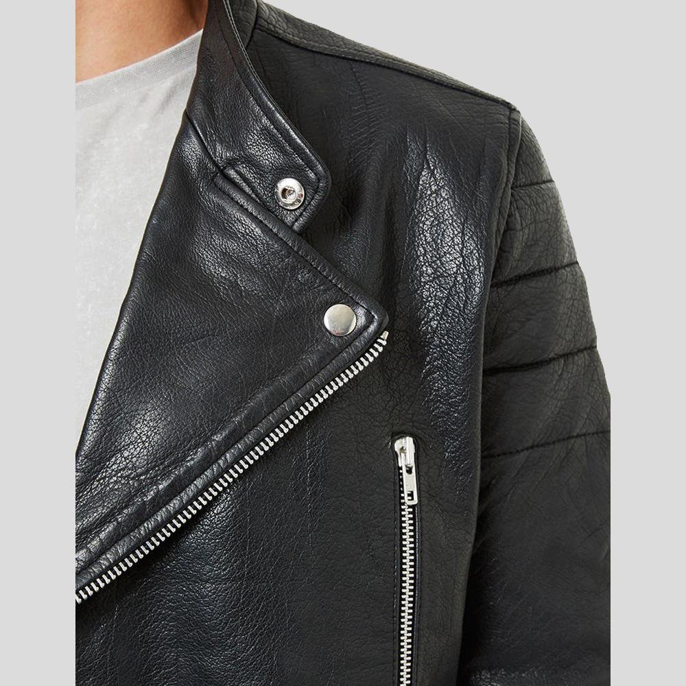 Barret Black Motorcycle Leather Jacket - Leather Loom