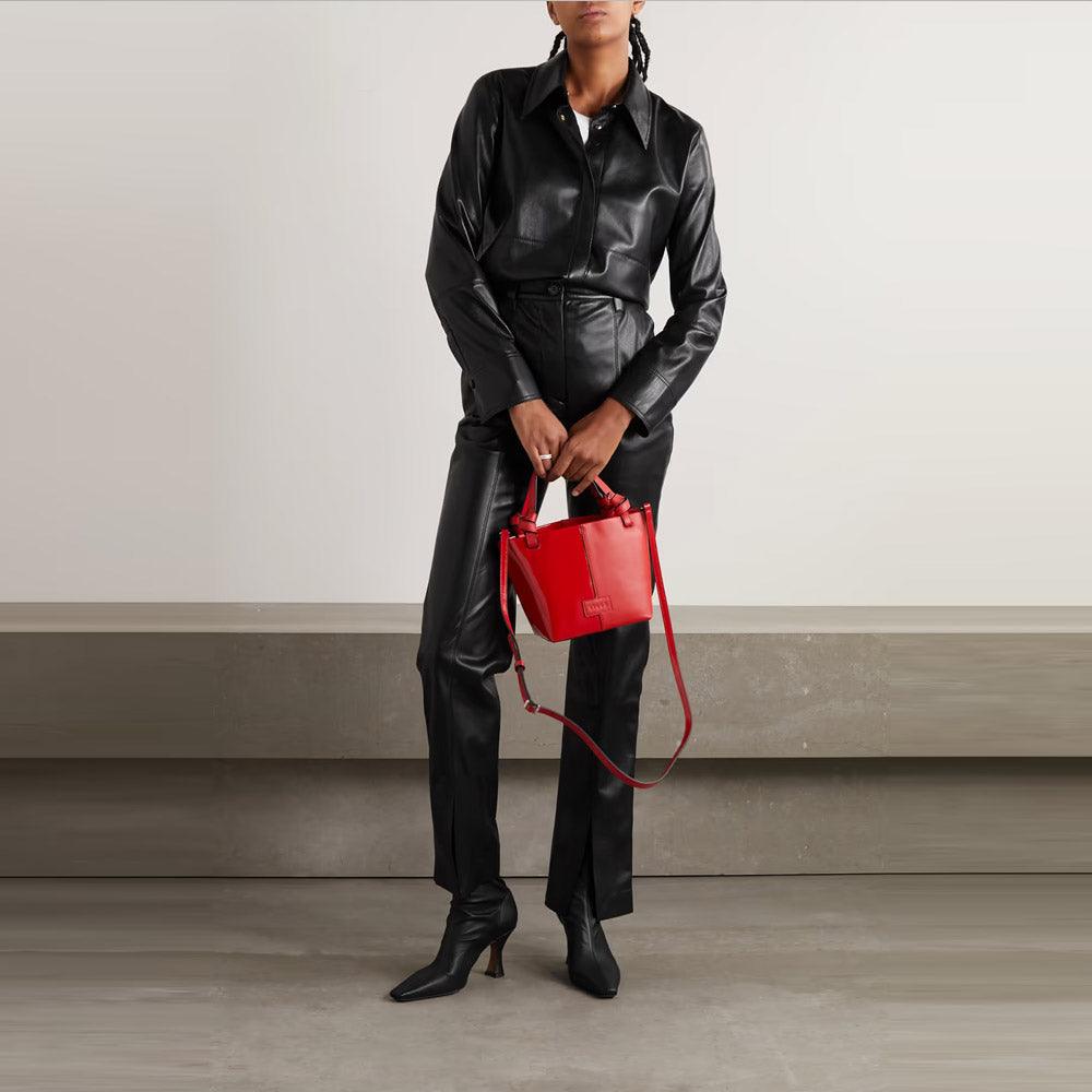 Women's Black Supple Feel Soft Slim Leather Shirt - Leather Loom
