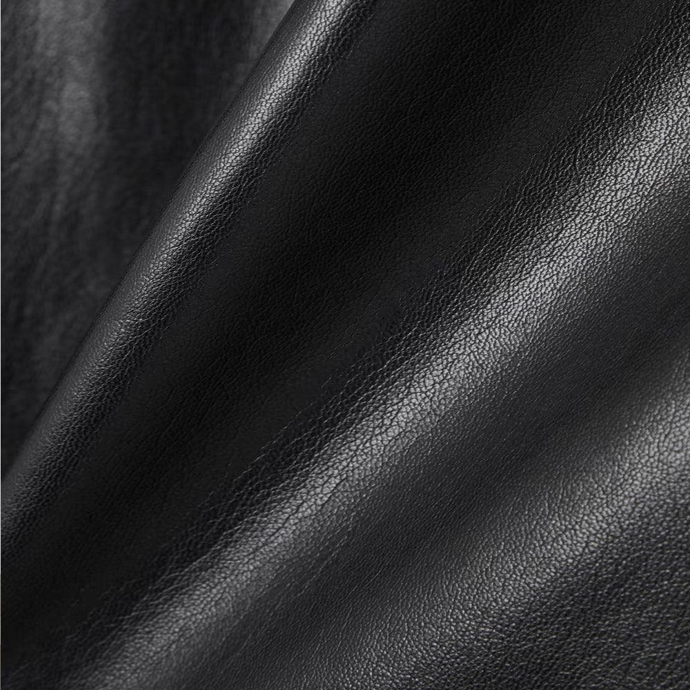 Women's Black Supple Feel Soft Slim Leather Shirt - Leather Loom