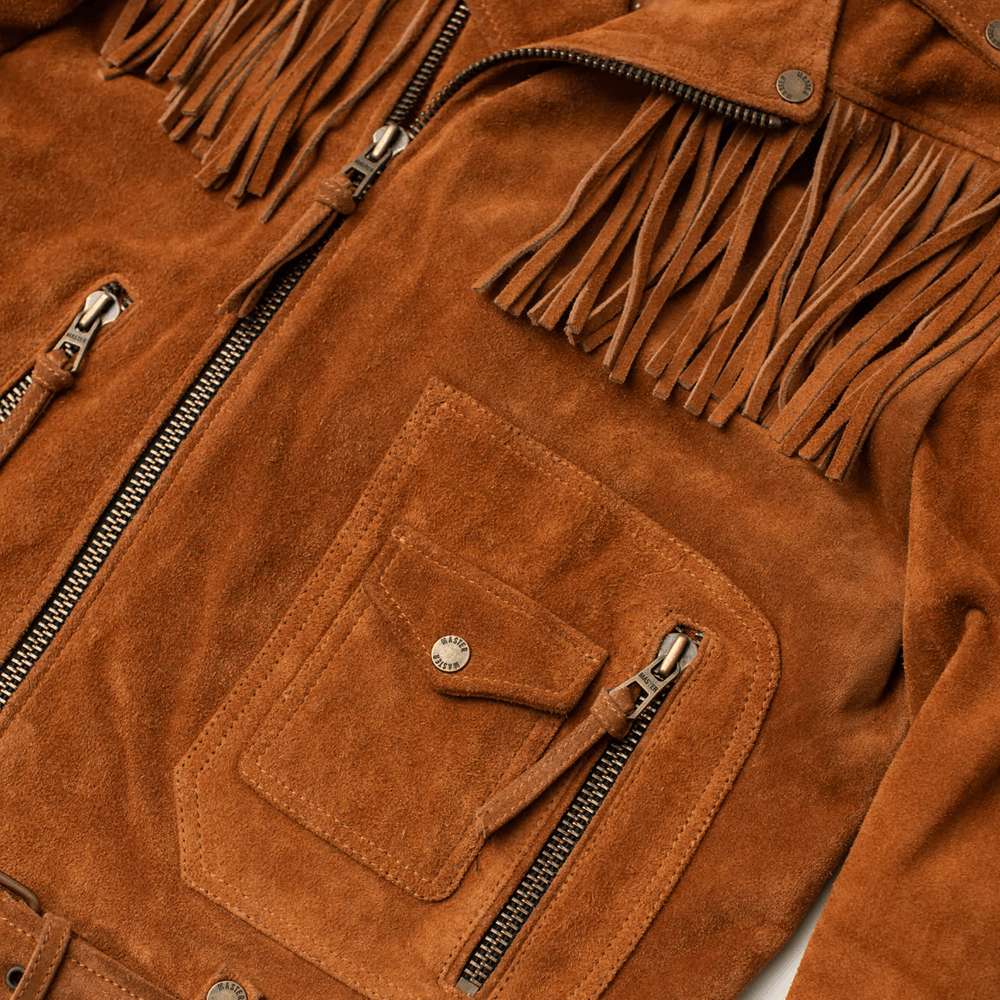 Brown Men Cowboy Style Fringes Suede Leather Western Jacket - Leather Loom