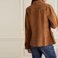 New Women's Brown Buttery Soft Suede Leather Shirt - Leather Loom