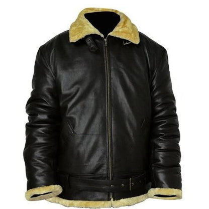 Men’s Aviator Black Leather Jacket - Leather Loom