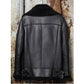 B3 Classic Bomber Shearling Sheepskin Motorcycle Leather Jacket - Leather Loom