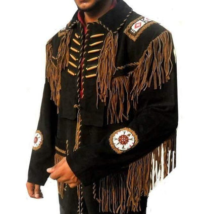 Western Cowboy Brown Suede Leather Jacket, Fringes Cowboy Jacket - Leather Loom