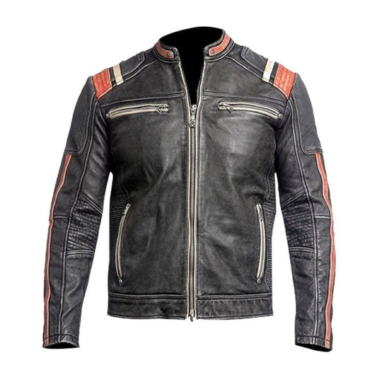 Mens Vintage Motorcycle Leather Jacket - Leather Loom