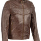 Men's Stand Up Collar Leather Jacket - Leather Loom