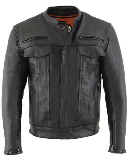 Vented Scooter Zip-Front CoolTec Leather Jacket - Leather Loom