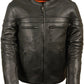 Men's Black Sports Scooter Crossover Riding Biker Leather Jacket - Leather Loom