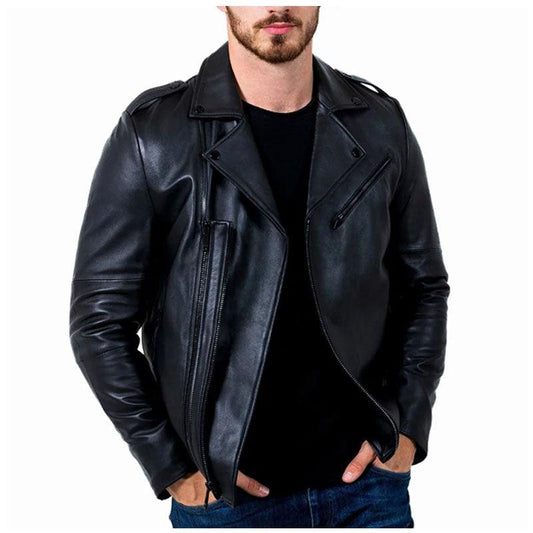 Mens Phantom Leather Moto Jacket - Leather Loom