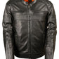 Men's Black Quilted Pattern Scooter Motorbike Leather Jacket - Leather Loom