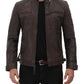 Claude Quilted Distressed Brown Leather Jacket - Leather Loom