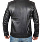 Mens Black Lambskin Biker Style Leather Jacket - Leather Loom