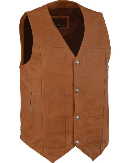 Western Plain Side Vest - Leather Loom