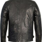 Men's Quilted Shoulders Snap Collar Leather Jacket - Leather Loom