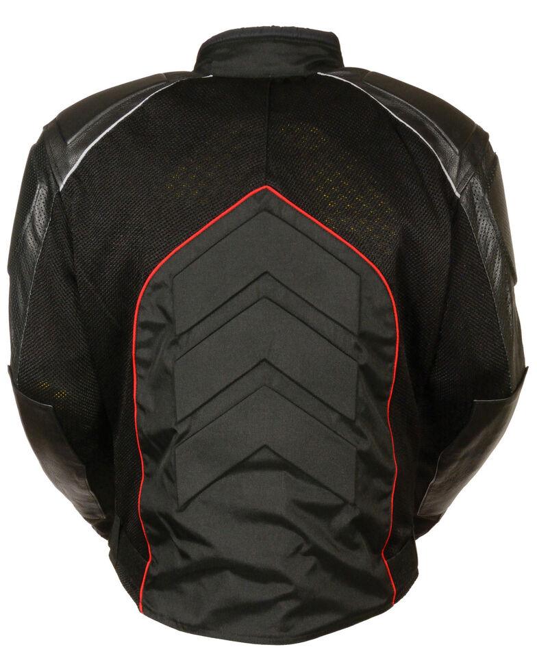 Men's Combo Leather Textile Mesh Racer Jacket - Leather Loom