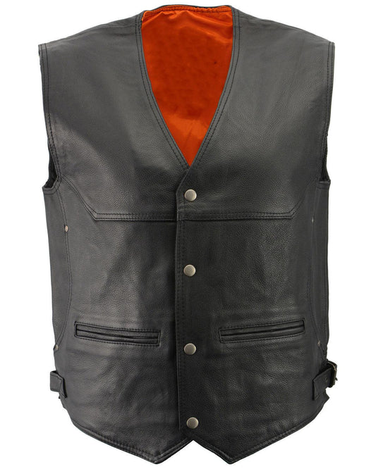 Black Deep Pocket Vest - Leather Loom
