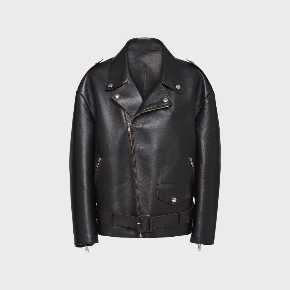 women's black leather biker jacket - Leather Loom