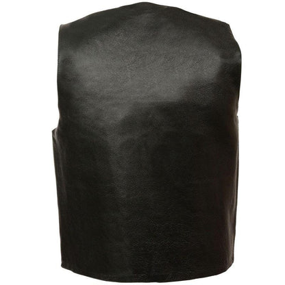 BLACK CLASSIC SNAP GUN POCKETS VEST - Leather Loom