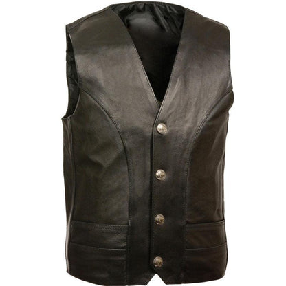 BUFFALO NICKEL SNAP CLASSIC VEST - Leather Loom