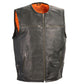 ZIPPER FRONT VEST WITH SIDE STRETCH FLEX - Leather Loom