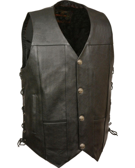 Black Side Lace Vest - Leather Loom