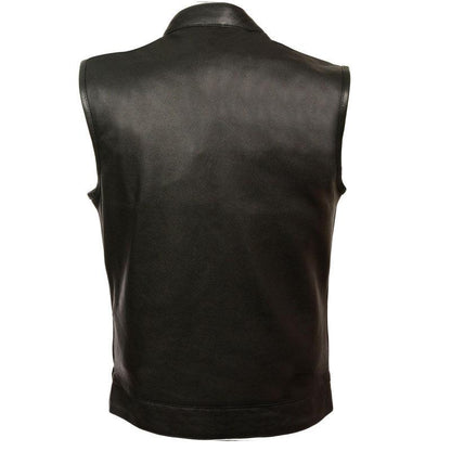 OPEN NECK SNAP/ZIP FRONT CLUB STYLE VEST - Leather Loom
