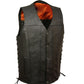 STRAIGHT BOTTOM SIDE LACE VEST - Leather Loom