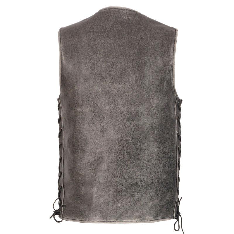 Grey Side Lace Vest - Leather Loom