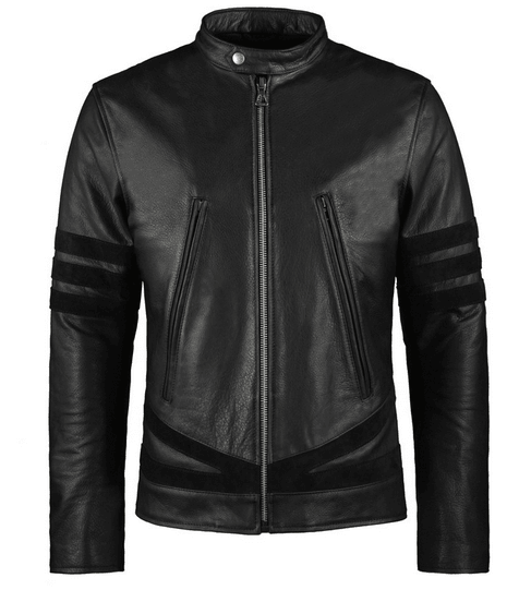 Men Black Biker Leather Jacket - Leather Loom