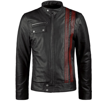 Mens Vintage Black Biker Leather Jacket - Leather Loom