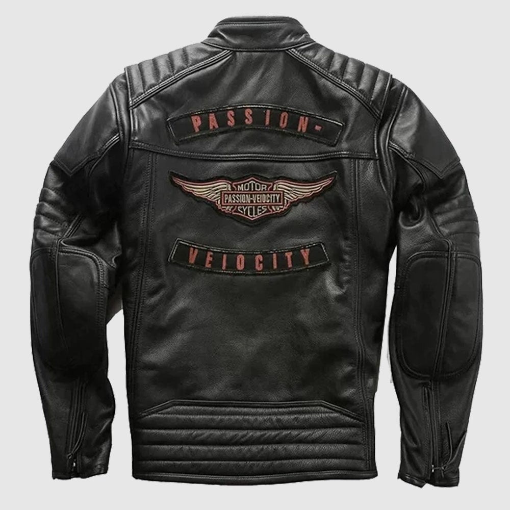 Harley Davidson Passion Velocity Leather Jacket In Black - Leather Loom