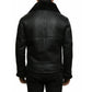 Aviator Black Fur Collar Genuine Leather Jacket - Leather Loom