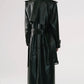 Black Sheepskin Duster Leather Trench Coat - Leather Loom