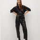 Black Women's One Piece Real Leather Dress Jumpsuit - Leather Loom