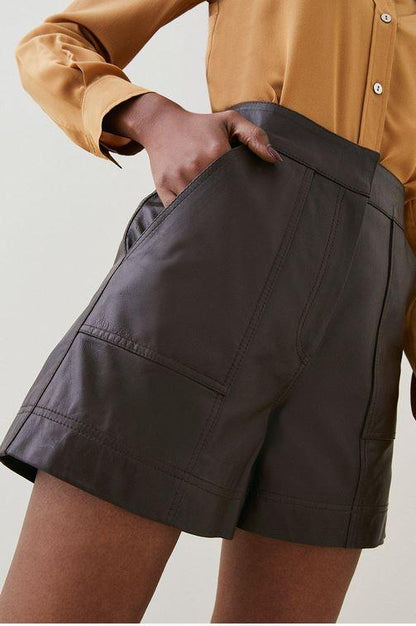 Brown Leather Shorts For Women - Leather Loom