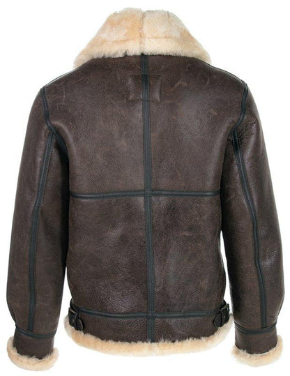 B-3 Classic Sheepskin Leather Bomber Jacket - Leather Loom