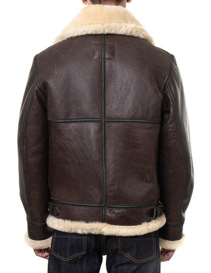 B-3 Classic Sheepskin Leather Bomber Jacket - Leather Loom