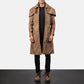 Mens Classic Brown Cowhide Leather Duster Coat - Leather Loom