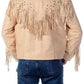 Western Men 1980' Cowboy Cream Color Fringe Jacket - Leather Loom