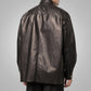 Custom Full Sleeves Black Leather Shirt - Leather Loom